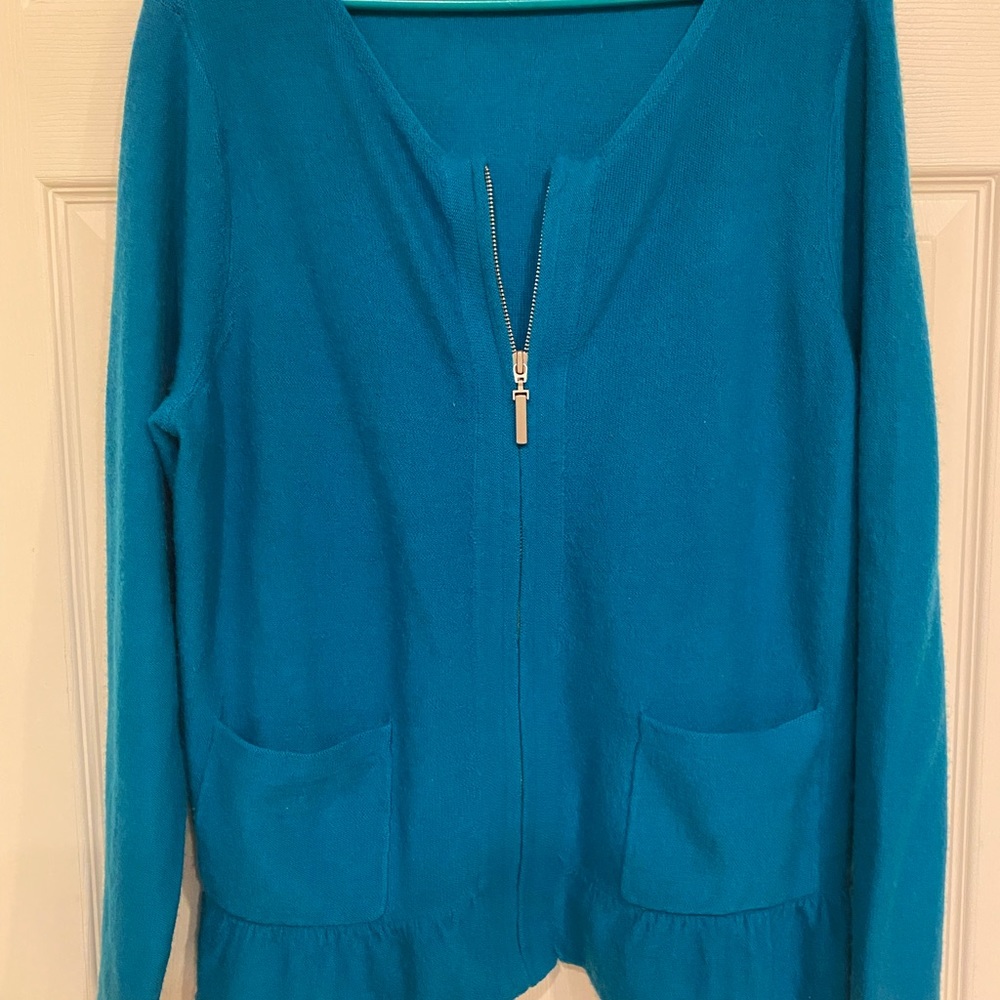 Chicos 2X sweater top, turquoise jacket